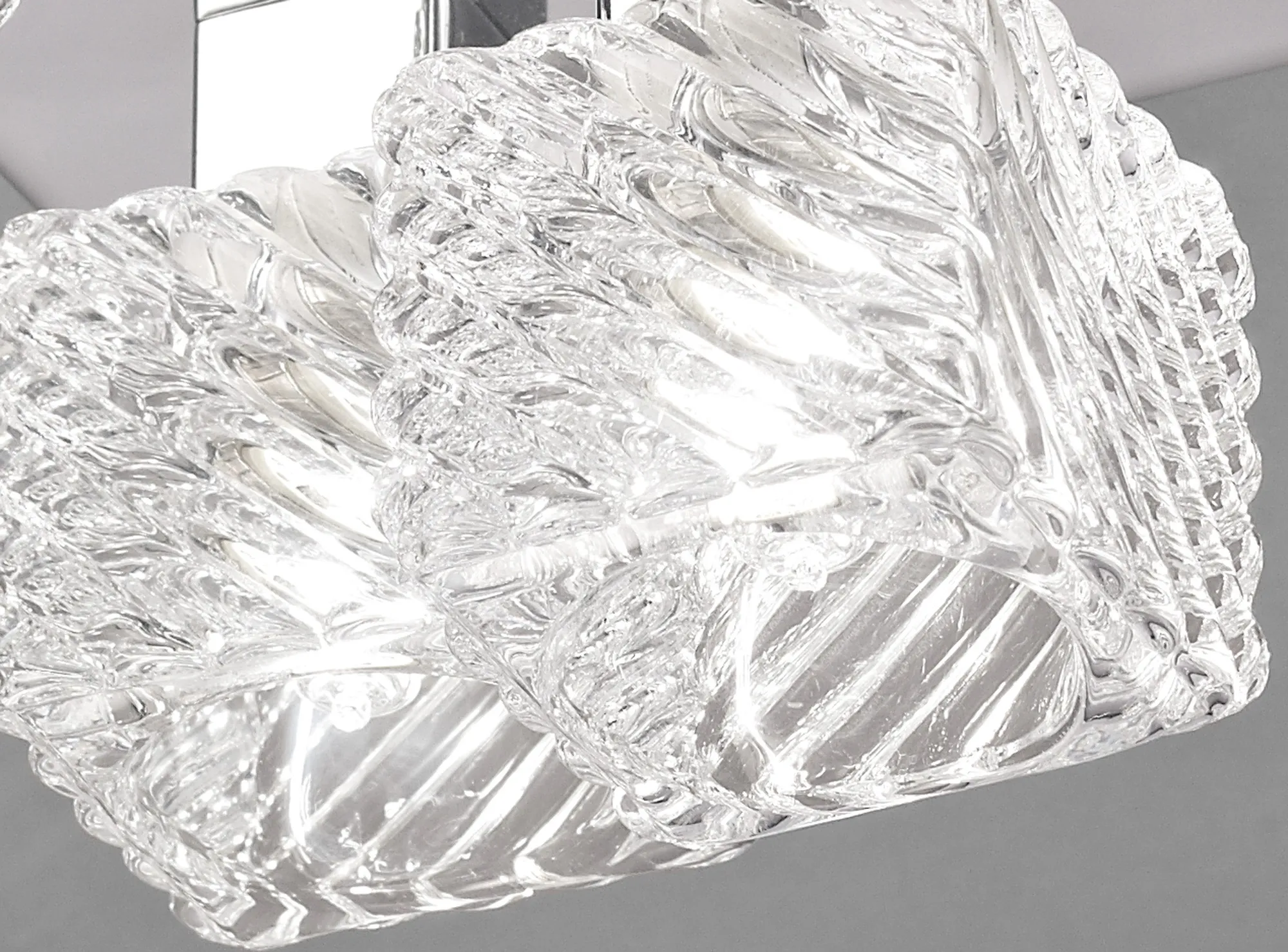 Accor Glass Square Ceiling Flush 5 Light Polished Chrome D0162  Deco Accor